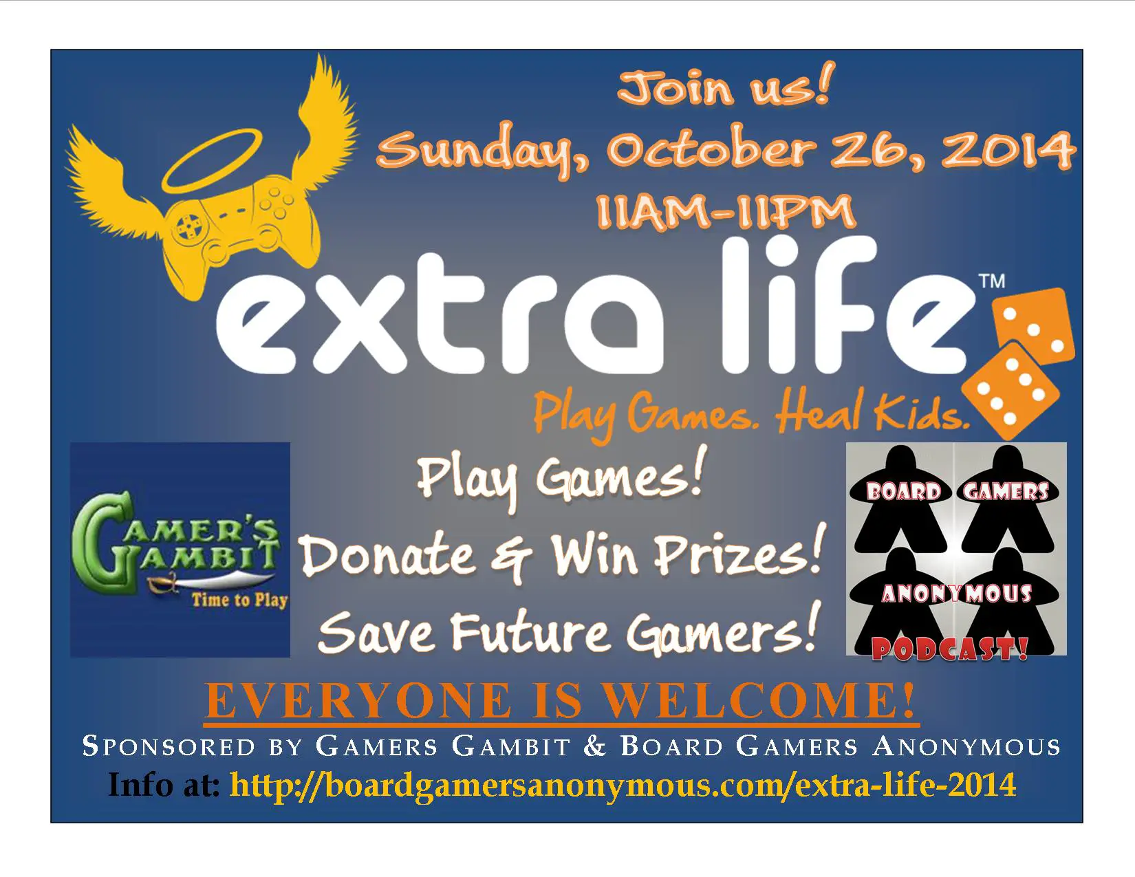 2nd Annual Extra Life Charity Event Board Gamers Anonymous