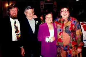 John, Sid, Bernice & Robin at the wedding of Sid's son